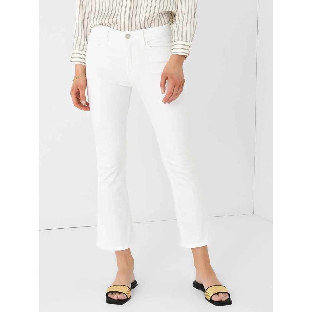 FRAME Le Crop Mini Boot Jeans in‎ Blanc Women 24 Classic Fit Designer $228